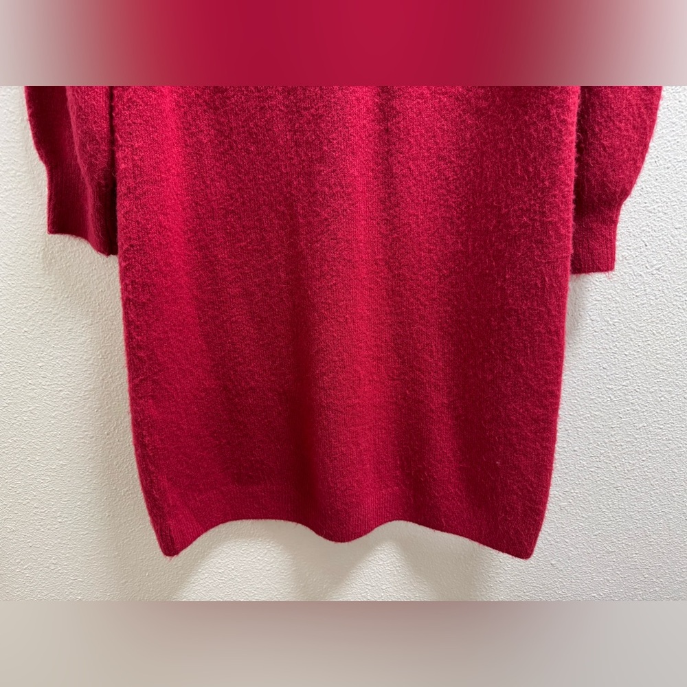 Soft Surroundings Ellen Cowl Neck Knit Sweater Dress Stretch Red Medium - Picture 9 of 10